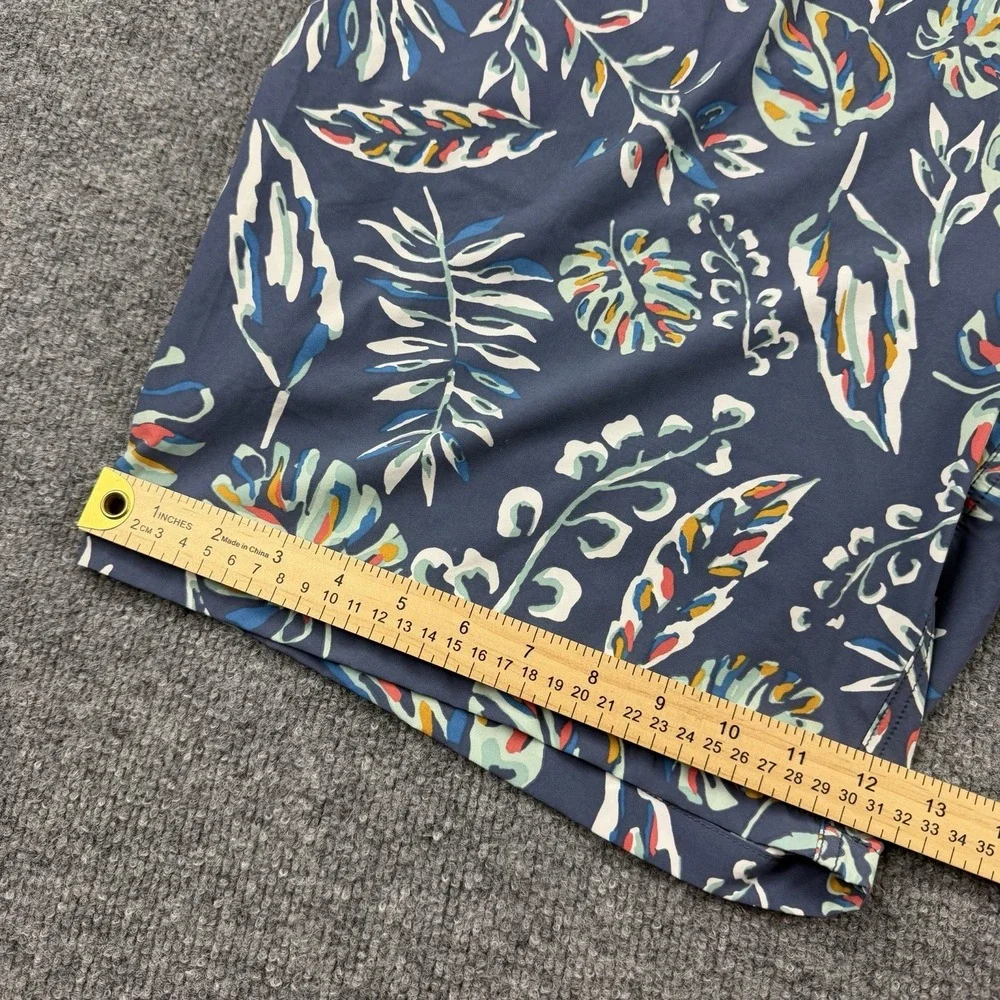 Kirkland Signature Swim Shorts XXL Blue Tropical‎ Print Elastic Waist NWT